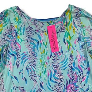 Lilly Pulitzer Ophelia Dress Women's Medium Blue Oasis Swim Shady New
